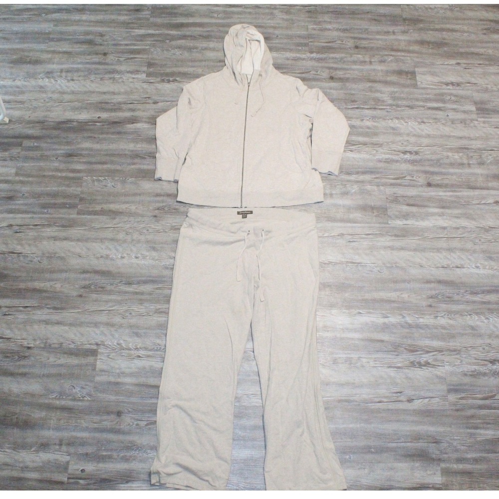 Tommy Bahama Mens XL Oatmeal Heather Full Zip Hoodie and Lounge Pants Set